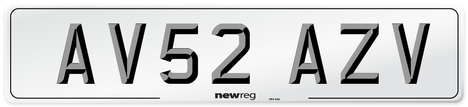 AV52 AZV Number Plate from New Reg
